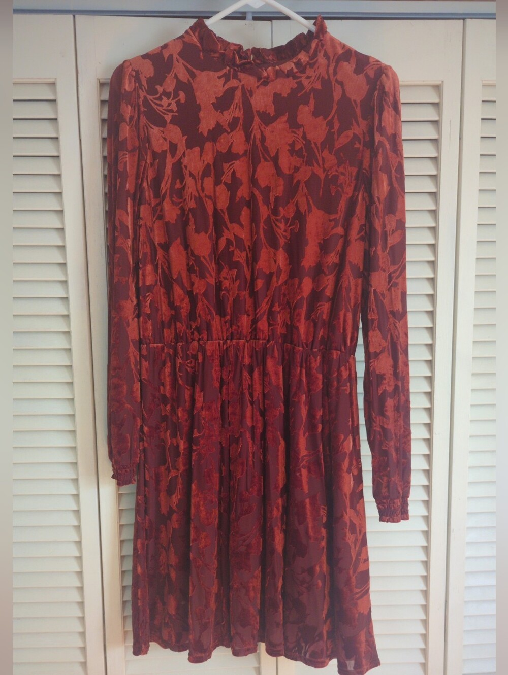 Wimsigoth Floral Burnout Velvet Dress fits like L or XL
